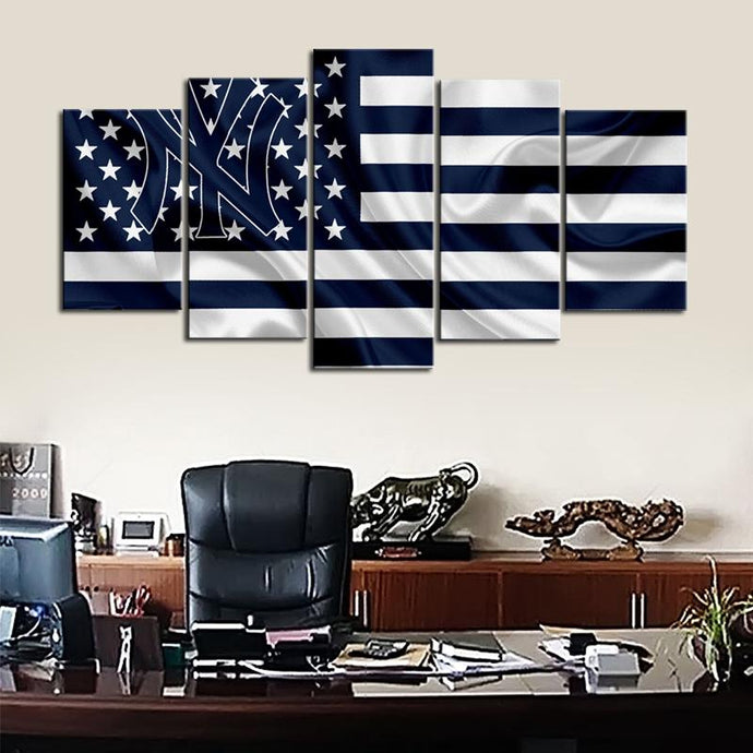 New York Yankees American Flag Canvas