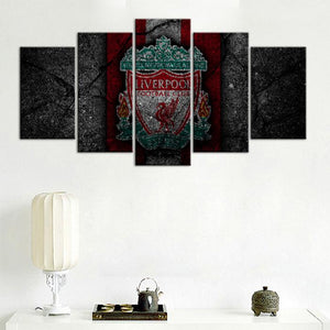 Liverpool F.C. Rock Style 5 Pieces Wall Painting Canvas