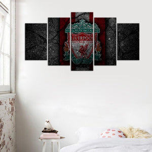 Liverpool F.C. Rock Style 5 Pieces Wall Painting Canvas
