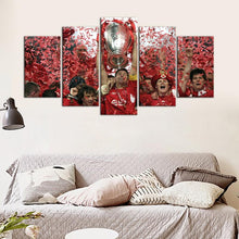 Load image into Gallery viewer, Liverpool F.C. Wining Celebrations 5 Pieces Wall Painting Canvas