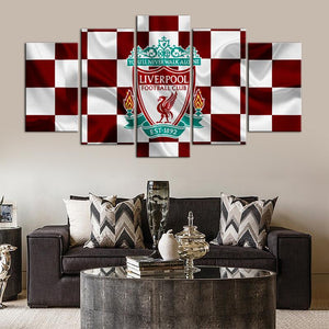 Liverpool F.C. Fabric Flag 5 Pieces Wall Painting Canvas