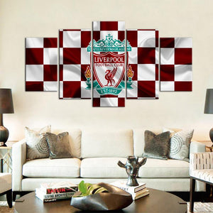 Liverpool F.C. Fabric Flag 5 Pieces Wall Painting Canvas