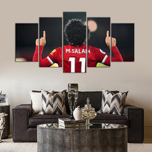 Load image into Gallery viewer, Mohamed Salah Liverpool F.C. 5 Pieces Wall Painting Canvas