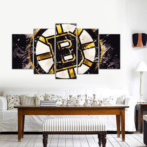 Boston Bruins Paint Splash Canvas