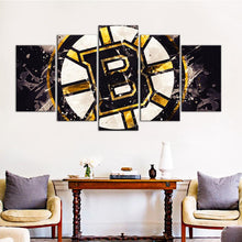Load image into Gallery viewer, Boston Bruins Paint Splash 5 Pieces Wall Painting Canvas