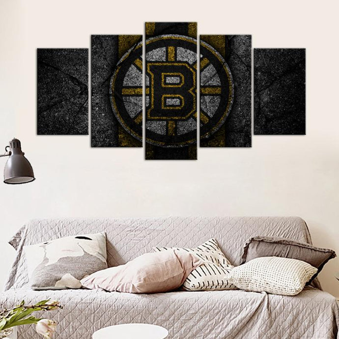 Boston Bruins Rock Style 5 Pieces Wall Painting Canvas