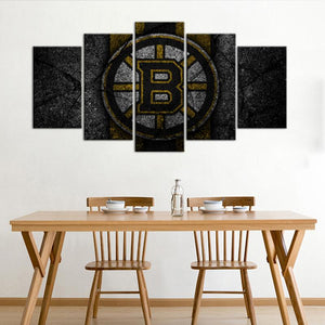 Boston Bruins Rock Style 5 Pieces Wall Painting Canvas