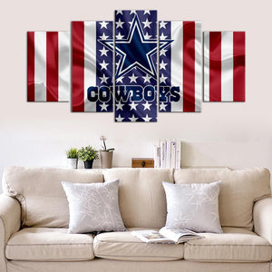 Dallas Cowboys American Flag Wall Canvas 1