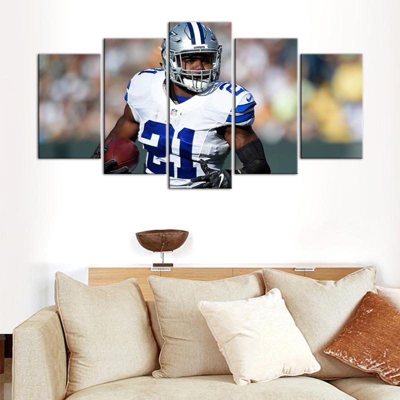 Ezekiel Elliott Dallas Cowboys 5 Pieces Painting Canvas