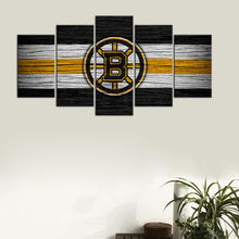 Load image into Gallery viewer, Boston Bruins Wooden Style 5 Pieces Wall Painting Canvas
