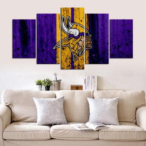 Minnesota Vikings Rough Look 5 Pieces Wall Painting Canvas