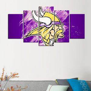 Minnesota Vikings Paint Splash Wall Canvas 1