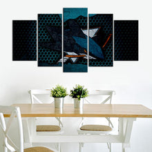 Load image into Gallery viewer, San Jose Sharks Metal-Look 5 Pieces Wall Painting Canvas