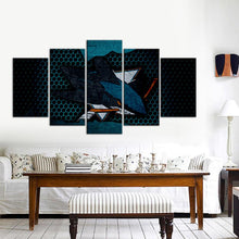 Load image into Gallery viewer, San Jose Sharks Metal-Look 5 Pieces Wall Painting Canvas