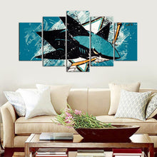 Load image into Gallery viewer, San Jose Sharks Paint Splash 5 Pieces Wall Painting Canvas