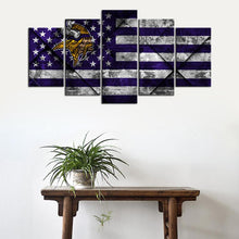 Load image into Gallery viewer, Minnesota Vikings American Flag Texture Wall Canvas