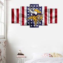 Load image into Gallery viewer, Minnesota Vikings American Flag Wall Canvas