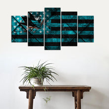 Load image into Gallery viewer, San Jose Sharks American Flag Style 5 Pieces Wall Painting Canvas