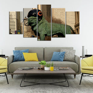 Chicago Bears Statue 5 Pieces Wall Painting Canvas