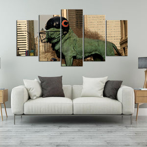 Chicago Bears Statue Wall Canvas