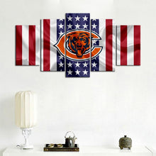 Load image into Gallery viewer, Chicago Bears American Flag Wall Canvas 1