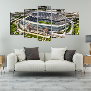 Chicago Bears Stadium From Above Wall Canvas 1