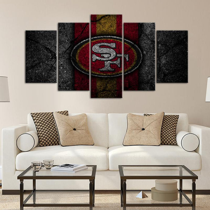 San Francisco 49ers Rock Style 5 Pieces Wall Painting Canvas 