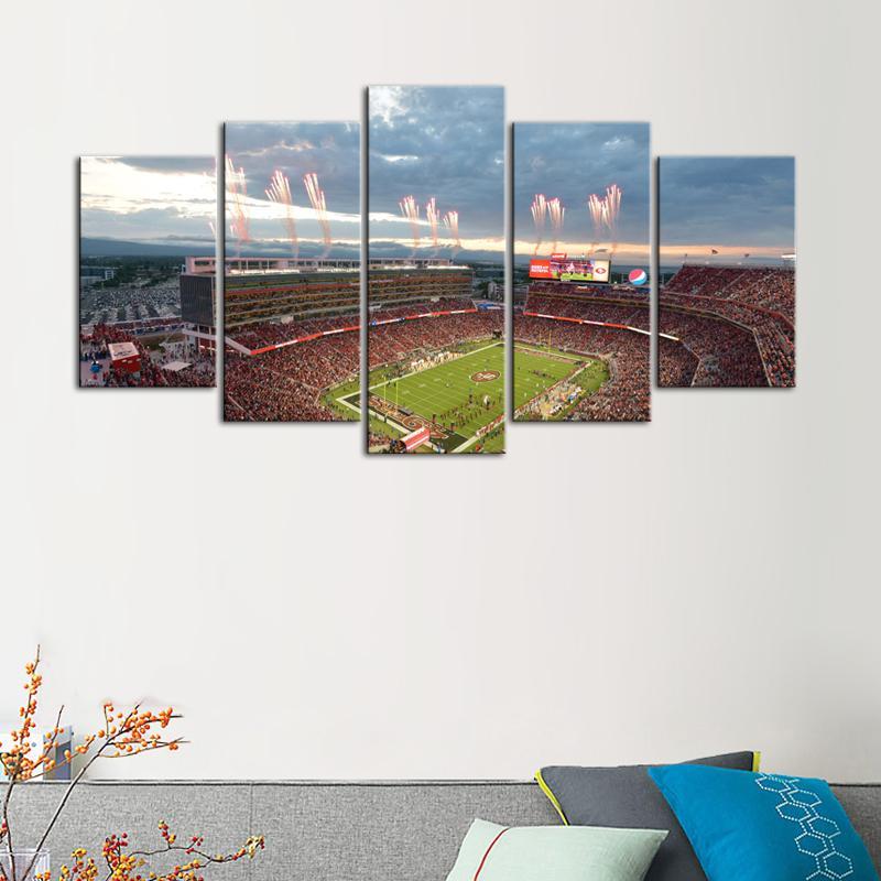 San Francisco 49ers Stadium 5 Pieces Wall Painting Canvas 
