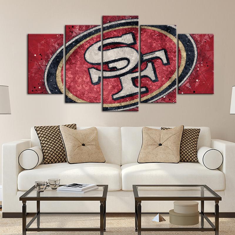 San Francisco 49ers Techy Style 5 Pieces Wall Painting Canvas 