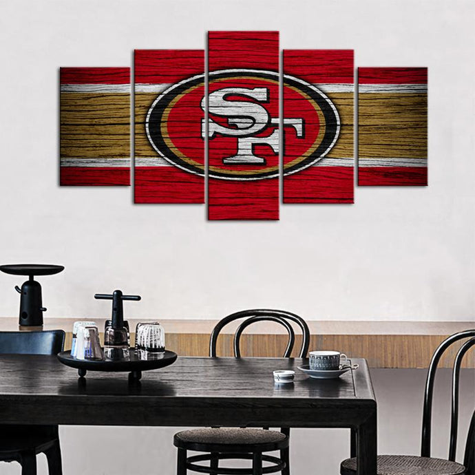 San Francisco 49ers Wooden Look Wall Canvas 1