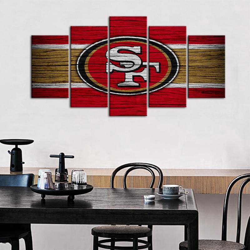 San Francisco 49ers Wooden Look Wall Canvas 1
