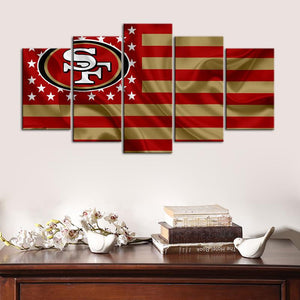 San Francisco 49ers American Flag Wall Canvas