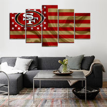 Load image into Gallery viewer, San Francisco 49ers American Flag Wall Canvas