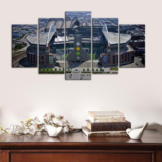 Seattle Sea Hawks Stadium 5 Pieces Wall Painting Canvas 