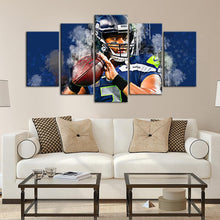 Load image into Gallery viewer, Russell Wilson Seattle Sea Hawks 5 Pieces Wall Painting Canvas 