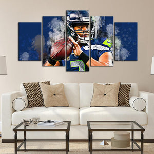 Russell Wilson Seattle Sea Hawks 5 Pieces Wall Painting Canvas 
