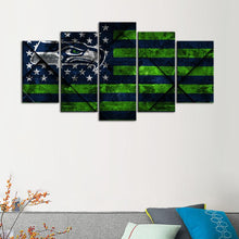 Load image into Gallery viewer, Seattle Seahawks American Flag Wall Art Canvas