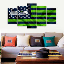 Load image into Gallery viewer, Seattle Seahawks American Flag Wall Canvas