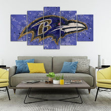 Load image into Gallery viewer, Baltimore Ravens Techy Look 5 Pieces Wall Painting Canvas