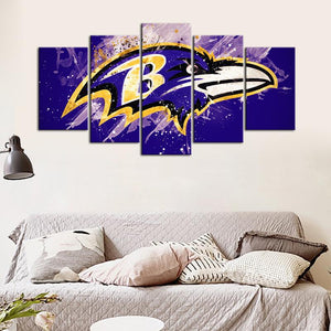 Baltimore Ravens Paint Splash Wall Canvas 1