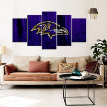 Load image into Gallery viewer, Baltimore Ravens Rough Look 5 Pieces Wall Painting Canvas