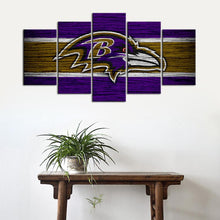 Load image into Gallery viewer, Baltimore Ravens Wooden Look Wall Canvas 1
