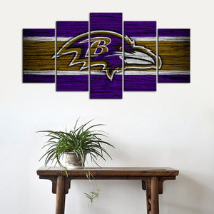 Baltimore Ravens Wooden Look Wall Canvas 1