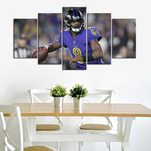 Load image into Gallery viewer, Lamar Jackson Baltimore Ravens 5 Pieces Wall Painting Canvas