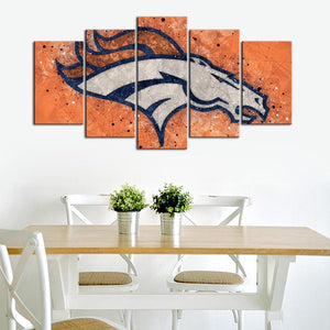 Denver Broncos Techy Style 5 Pieces Wall Painting Canvas