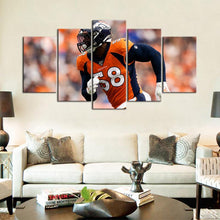 Load image into Gallery viewer, Von Miller Denver Broncos 5 Pieces Wall Painting Canvas