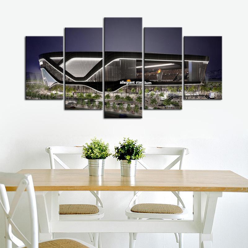 Oakland Raiders Piece Of Art Stadium 5 Pieces wall Painting Canvas