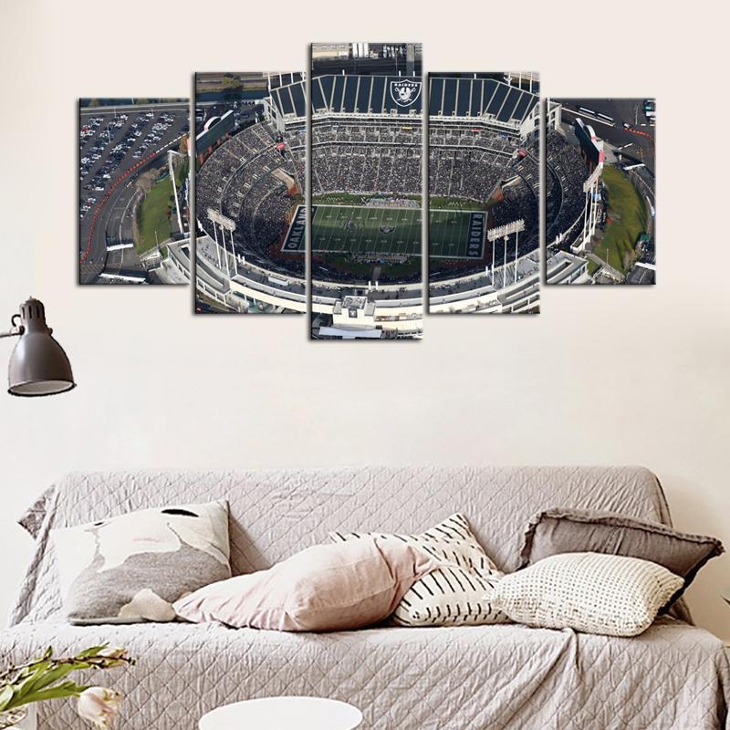 Oakland Raiders Sky View Stadium 5 Pieces wall Painting Canvas
