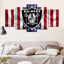 Load image into Gallery viewer, Oakland Raiders American Flag 5 Pieces wall Painting Canvas