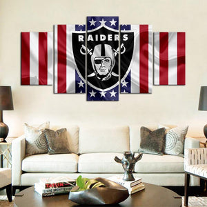 Las Vegas Raiders American Flag Wall Canvas